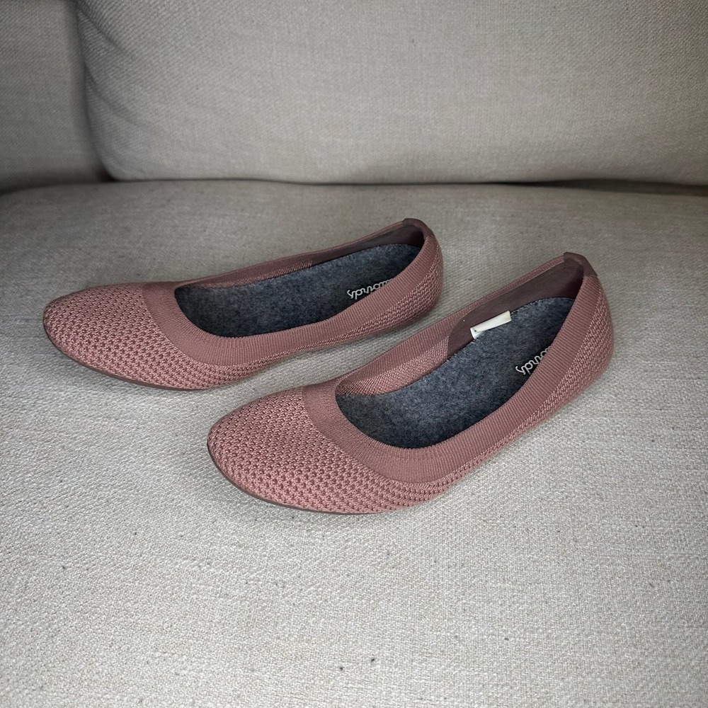 Allbirds Tree Breezers Ballet Flats Shoes Mauve Pink Slip On Womens Size 8